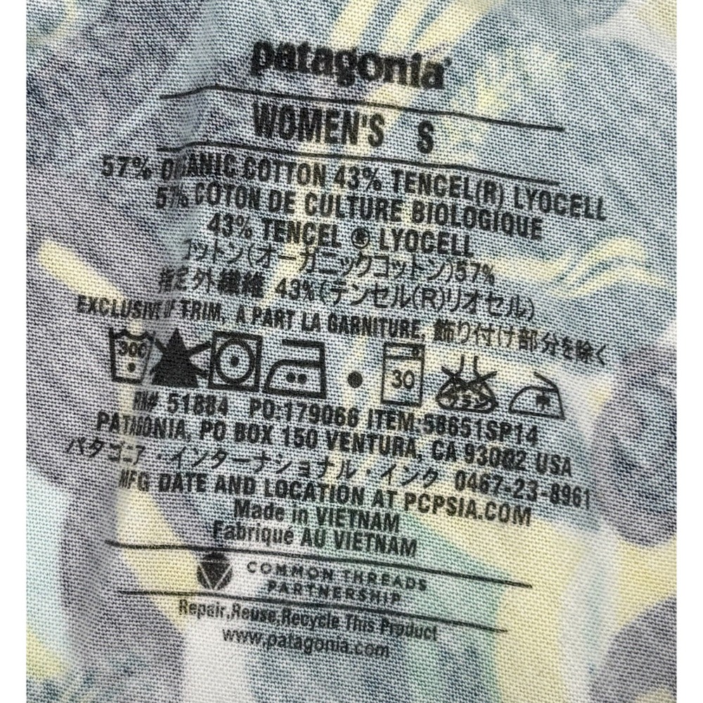 Patagonia Lithia Skirt Size Small Green Print Organic Cotton Lyocell NWT - Picture 8 of 8
